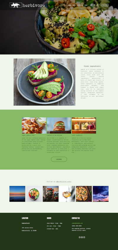 Image of Herbivore Restaurant Website Design